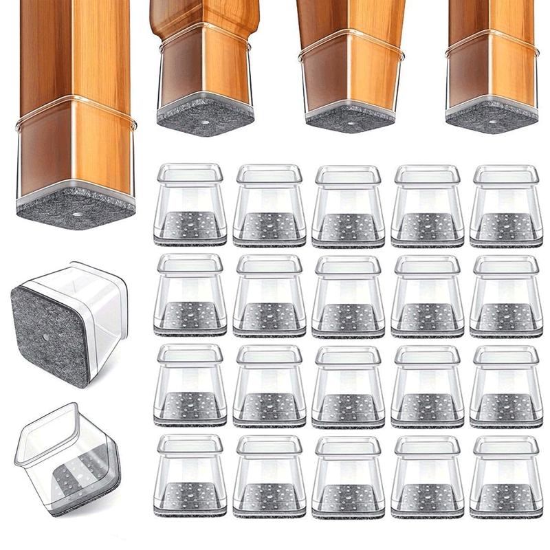 Stuhlbeinschoner 24er-Set für eckige Beine 13–19 mm — Leises, kratzerfreies Gleiten