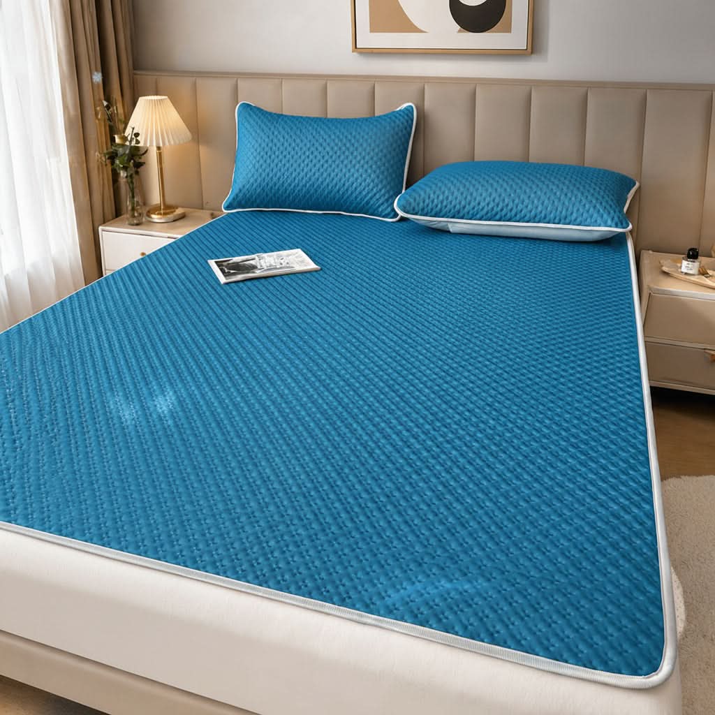 Foldable Cooling Sleep Mat for Summer – Breathable Waffle Texture Bed Pad with Soft Touch Surface – Portable Bedding Topper for Hot Weather | Thomler