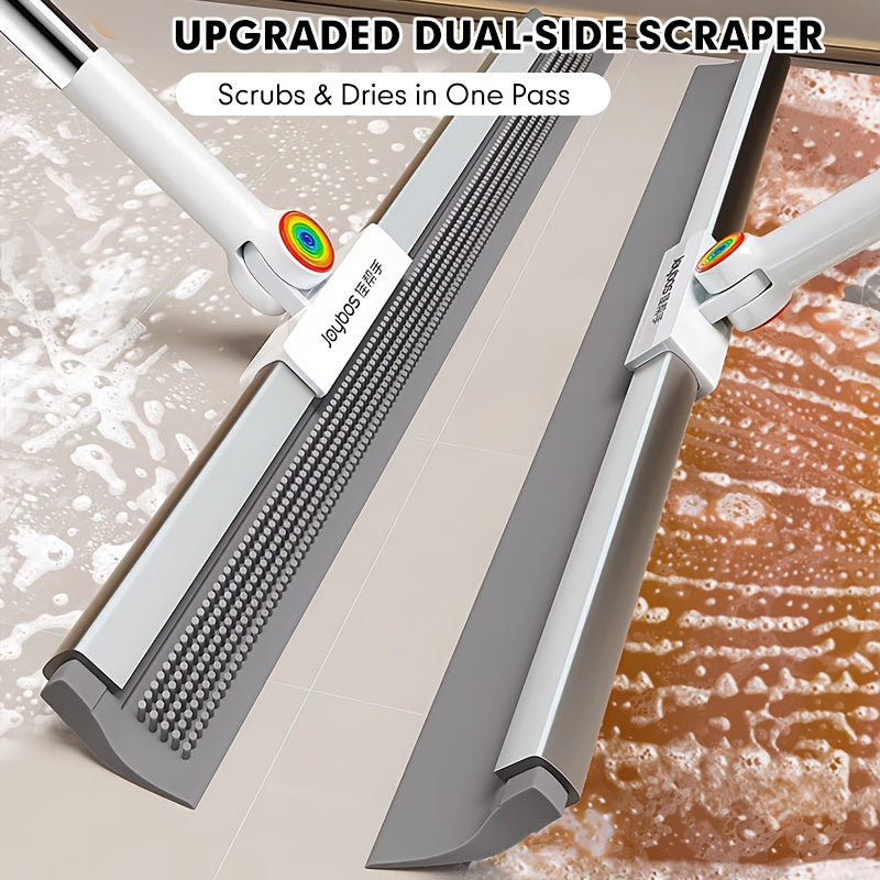 Dual-Action Floor Squeegee with Rubber Edge & Soft Bristles for Pet Hair Removal | Thomler