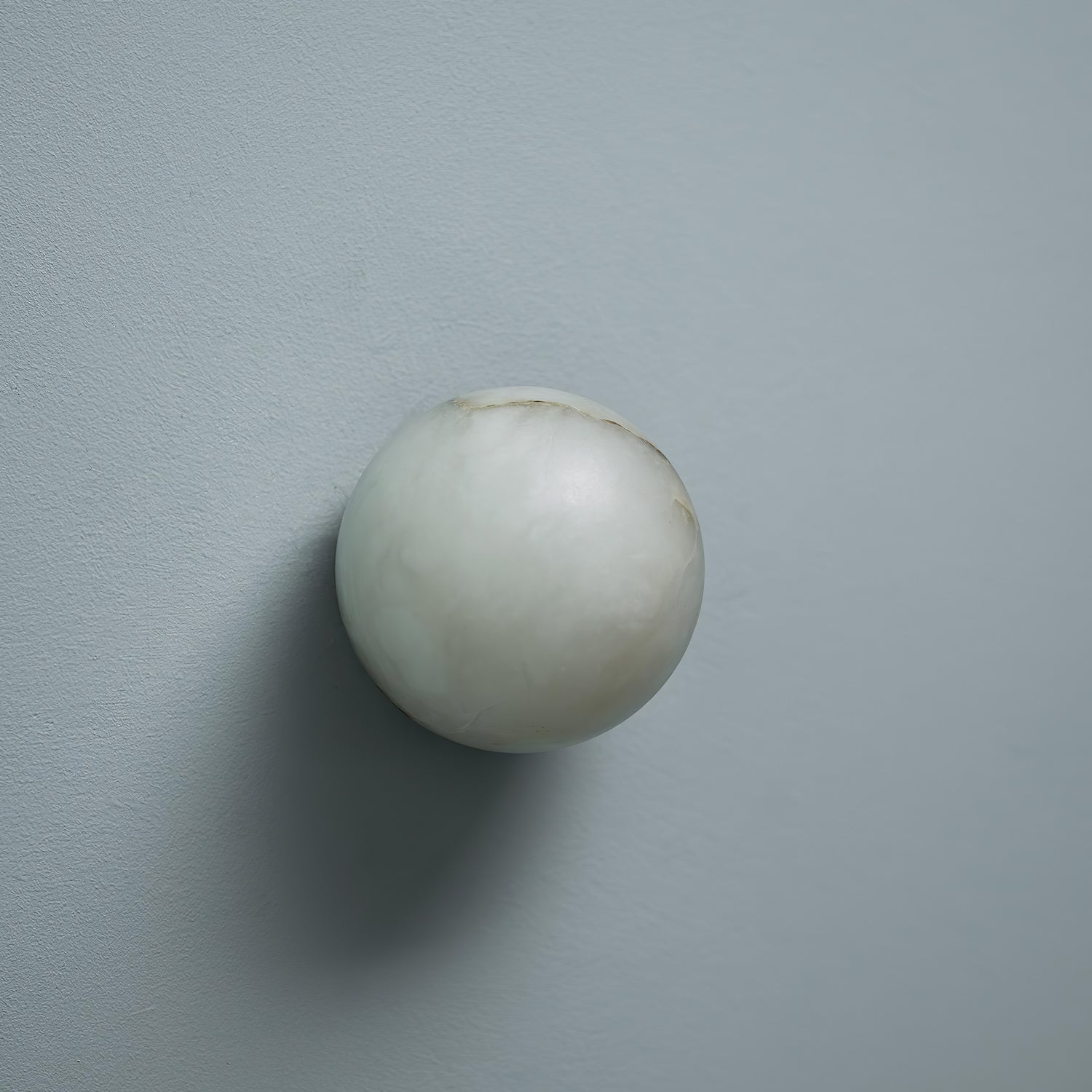 Wall Lamp Alabaster Globe 4.7 in White Bedroom Hallway Ambient Lighting Minimalist Japandi Accent Fixture | Thomler