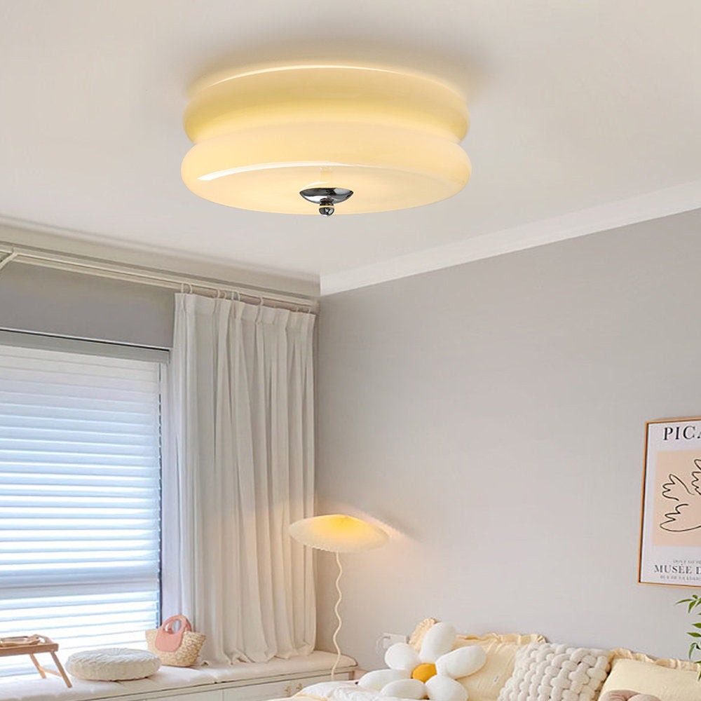 Ceiling Light Glass Metal 13.0 cm Round LED Bedroom Living Room Dining Room Adjustable Light Colours | Thomler