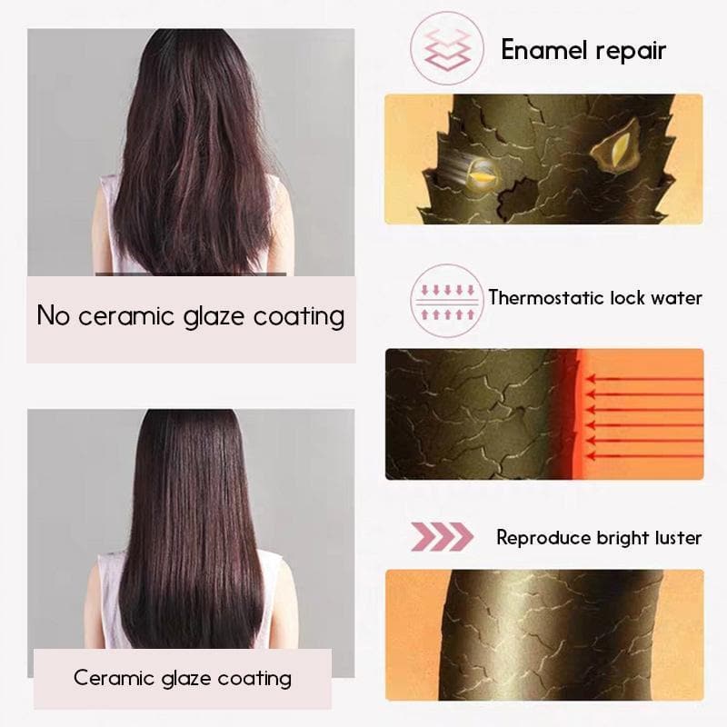 Compact Ceramic Hair Straightener & Curling Iron 2-in-1 – 375°F Constant Heat, Travel-Size 6.5 in for Curls & Sleek Hair, Bangs & Touch-Ups | Thomler