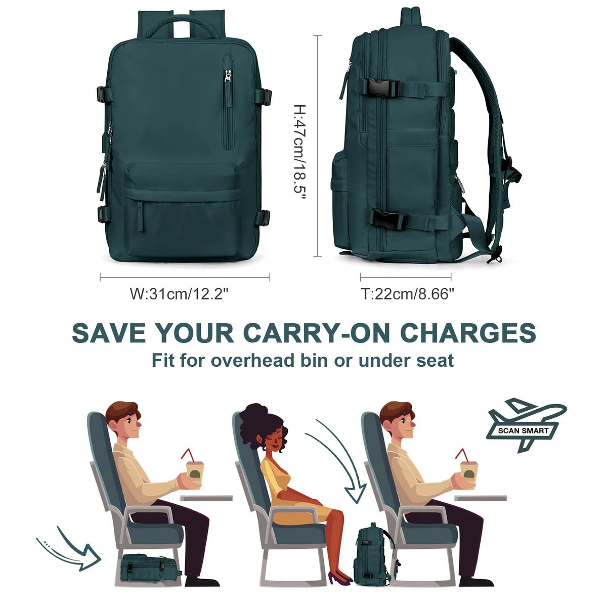 35L Travel Backpack with USB Charging Port & Anti-Theft Pocket – Water-Resistant Hiking Daypack for Men & Women | Thomler