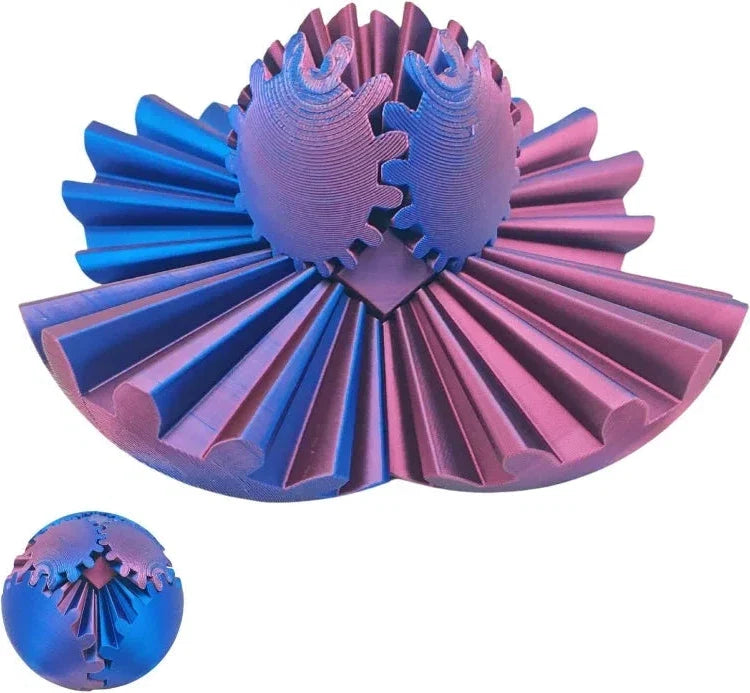 3D Printed Interlocking Gear Sphere Fidget Toy Desktop Stress Relief Ball Mechanical Puzzle for Focus & Anxiety | Thomler
