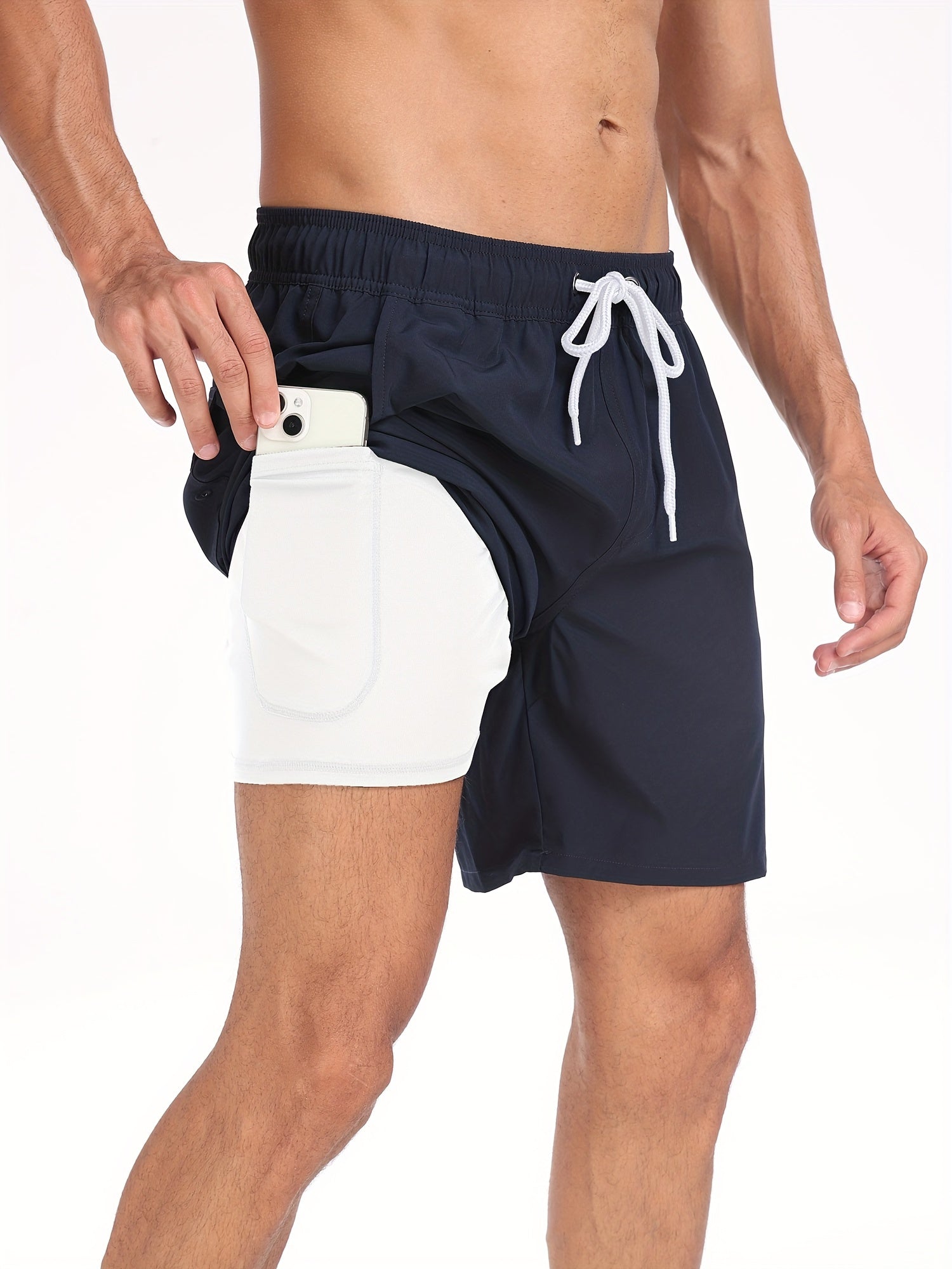 Men's Quick-Dry Swim Trunks with Phone Pocket | Stretch Board Shorts for Beach & Pool | Athletic Leisure Swimwear | Thomler