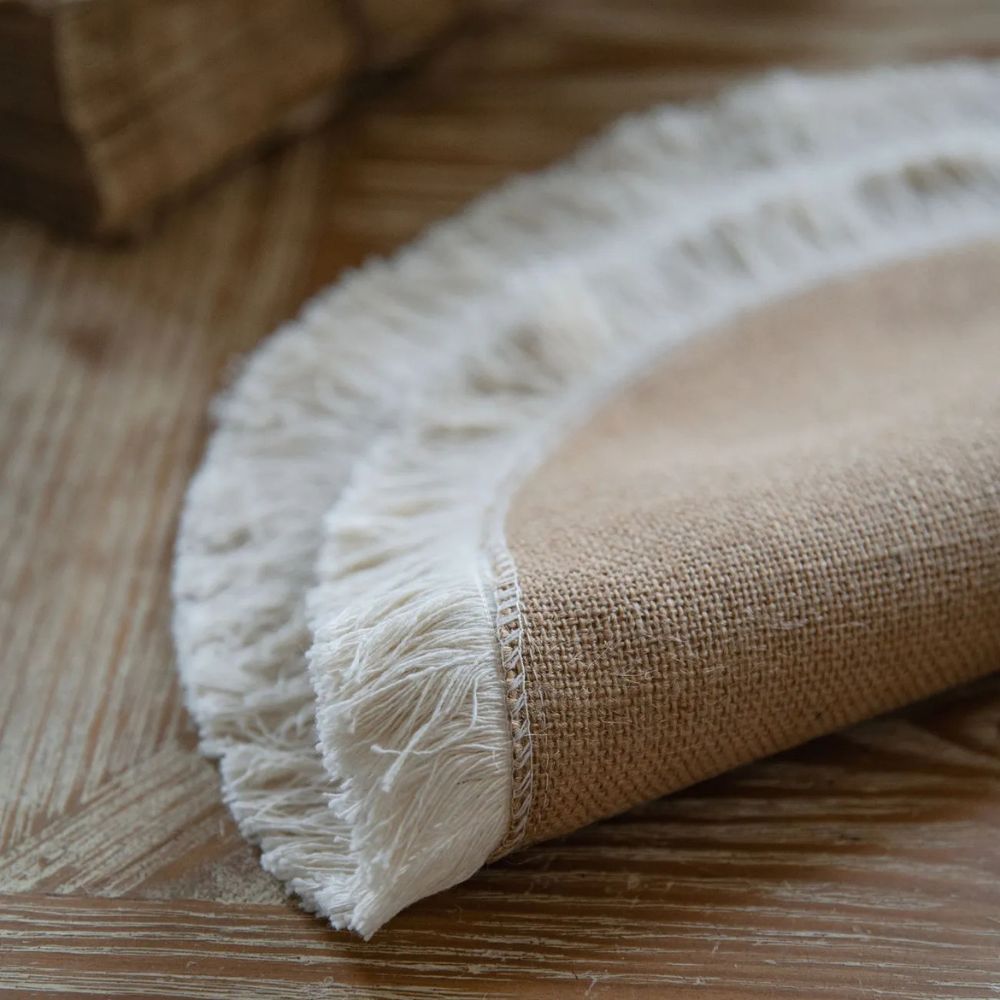 Table Runner Natural Jute 30.0 cm x 180.0 cm Beige Rustic Dining Table Buffet Linen Decor | Thomler