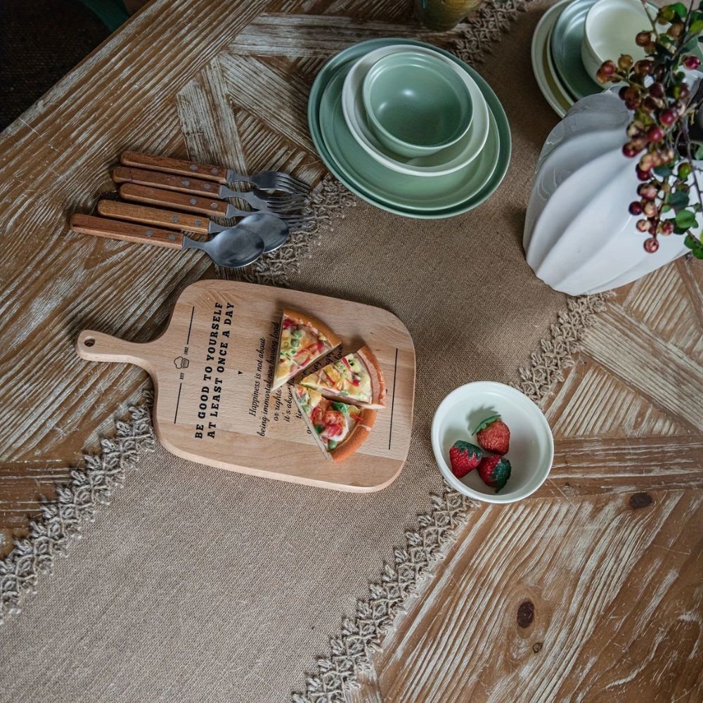 Table Runner Natural Jute 30.0 cm x 180.0 cm Beige Rustic Dining Table Buffet Linen Decor | Thomler