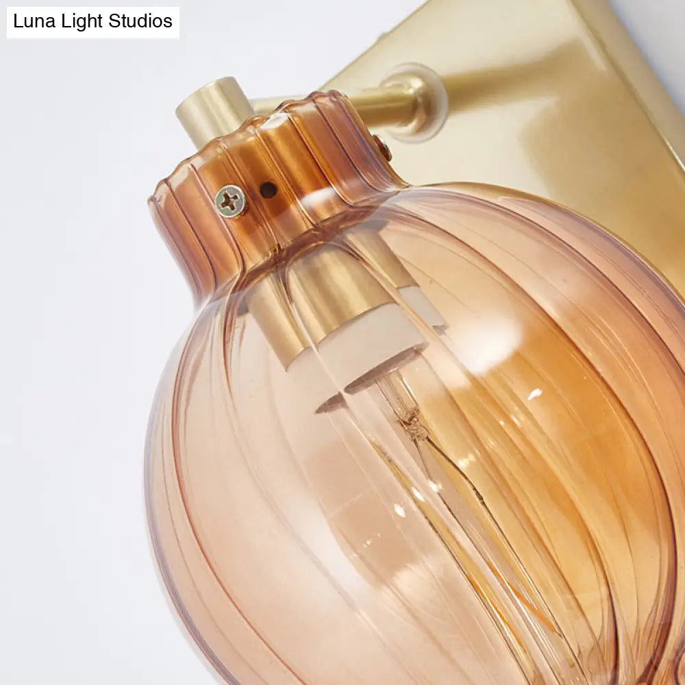 Round Glass Wall Sconce with Decorative Tassel | Asian-Inspired Globe Fixture | Chrome or Brass Finish for Living Room, Hallway, Bedroom | Thomler