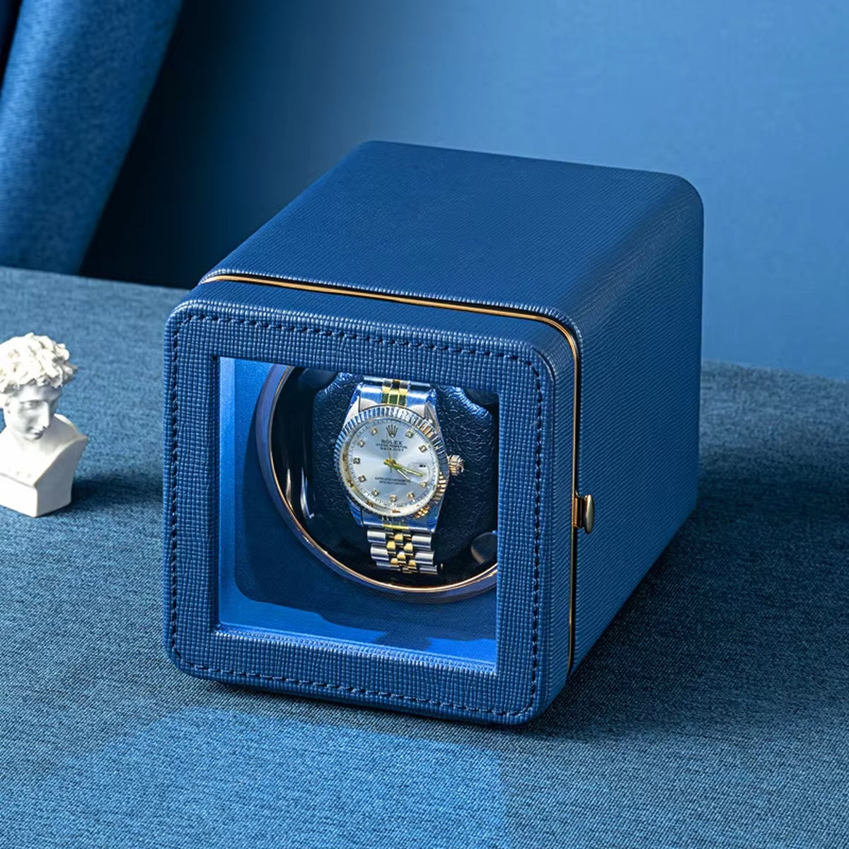 Single Watch Winder Case with 5 Rotation Modes, LED Display & Quiet Motor for Automatic Timepieces | Thomler