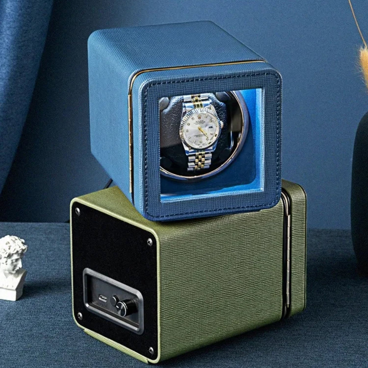 Single Watch Winder Case with 5 Rotation Modes, LED Display & Quiet Motor for Automatic Timepieces | Thomler