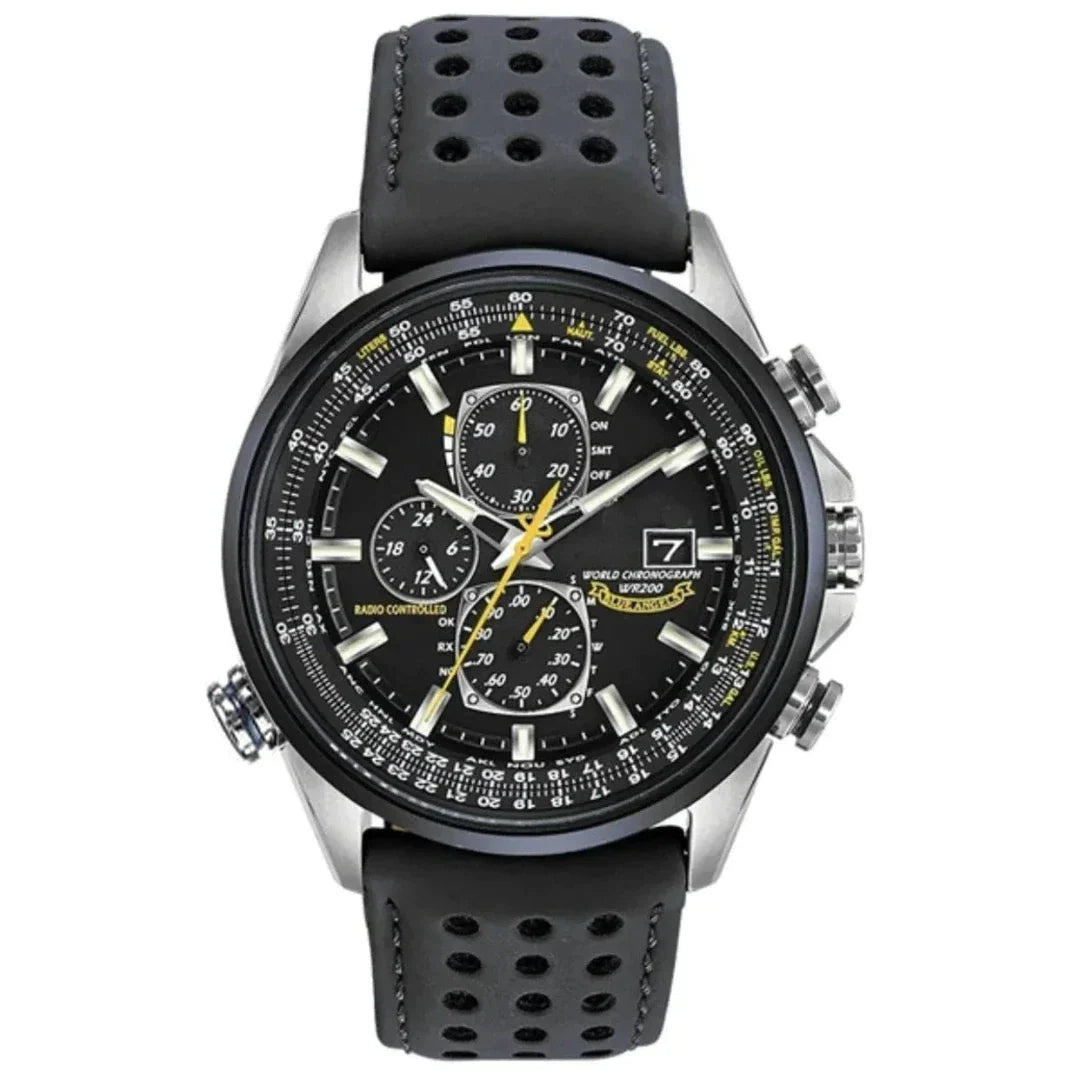 Men's Stainless Steel Chronograph Watch with Date Display & Leather Strap | Water Resistant Quartz Dress Wristwatch for Everyday Wear | Thomler