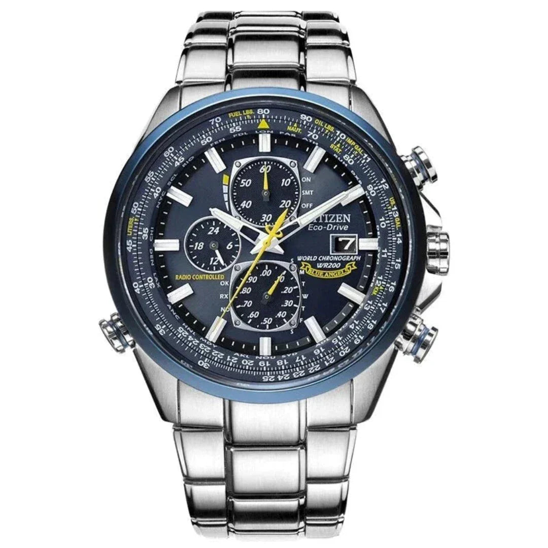 Men's Stainless Steel Chronograph Watch with Date Display & Leather Strap | Water Resistant Quartz Dress Wristwatch for Everyday Wear | Thomler