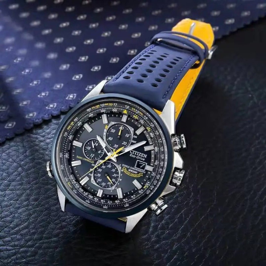 Men's Stainless Steel Chronograph Watch with Date Display & Leather Strap | Water Resistant Quartz Dress Wristwatch for Everyday Wear | Thomler