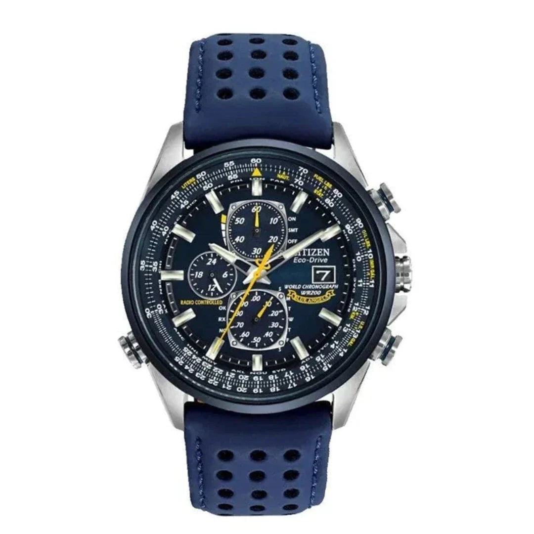 Men's Stainless Steel Chronograph Watch with Date Display & Leather Strap | Water Resistant Quartz Dress Wristwatch for Everyday Wear | Thomler