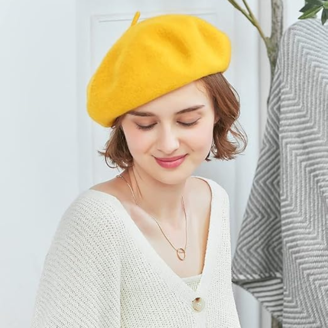 Women's Wool Beret Hat – Lightweight Parisian-Style Winter Cap in 10 Colors for Fall & Cold Weather | Thomler