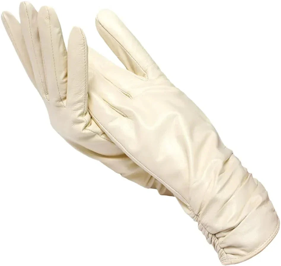 Women's Genuine Leather Gloves with Wool Lining – Cold-Weather Hand Protection for Winter – Touchscreen Compatible Sheepskin Driving Gloves | Thomler