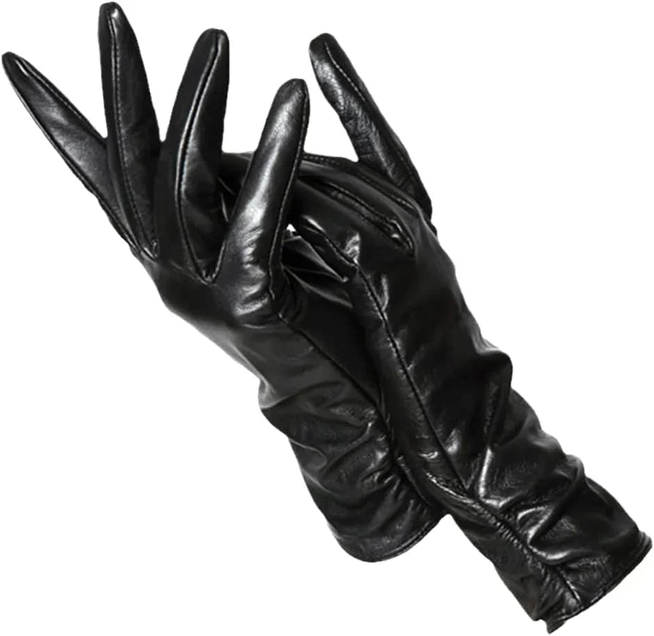 Women's Genuine Leather Gloves with Wool Lining – Cold-Weather Hand Protection for Winter – Touchscreen Compatible Sheepskin Driving Gloves | Thomler