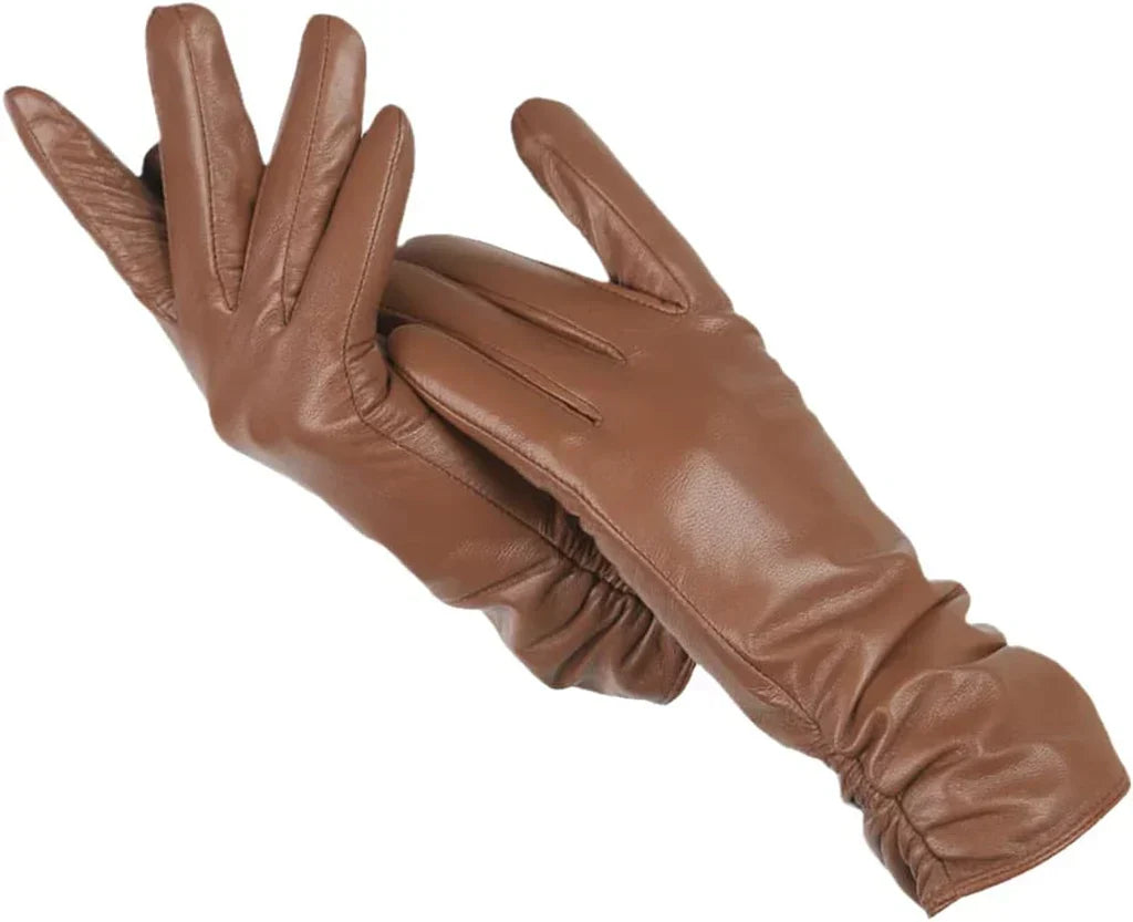 Women's Genuine Leather Gloves with Wool Lining – Cold-Weather Hand Protection for Winter – Touchscreen Compatible Sheepskin Driving Gloves | Thomler