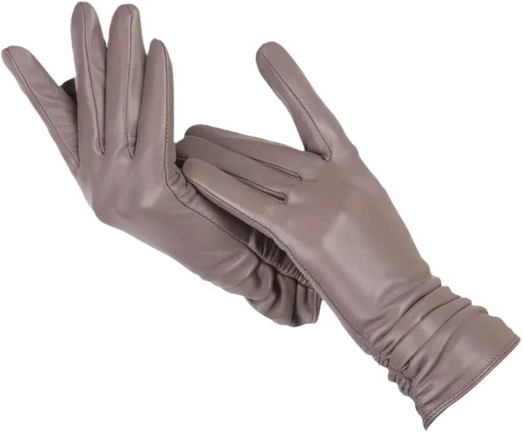 Women's Genuine Leather Gloves with Wool Lining – Cold-Weather Hand Protection for Winter – Touchscreen Compatible Sheepskin Driving Gloves | Thomler