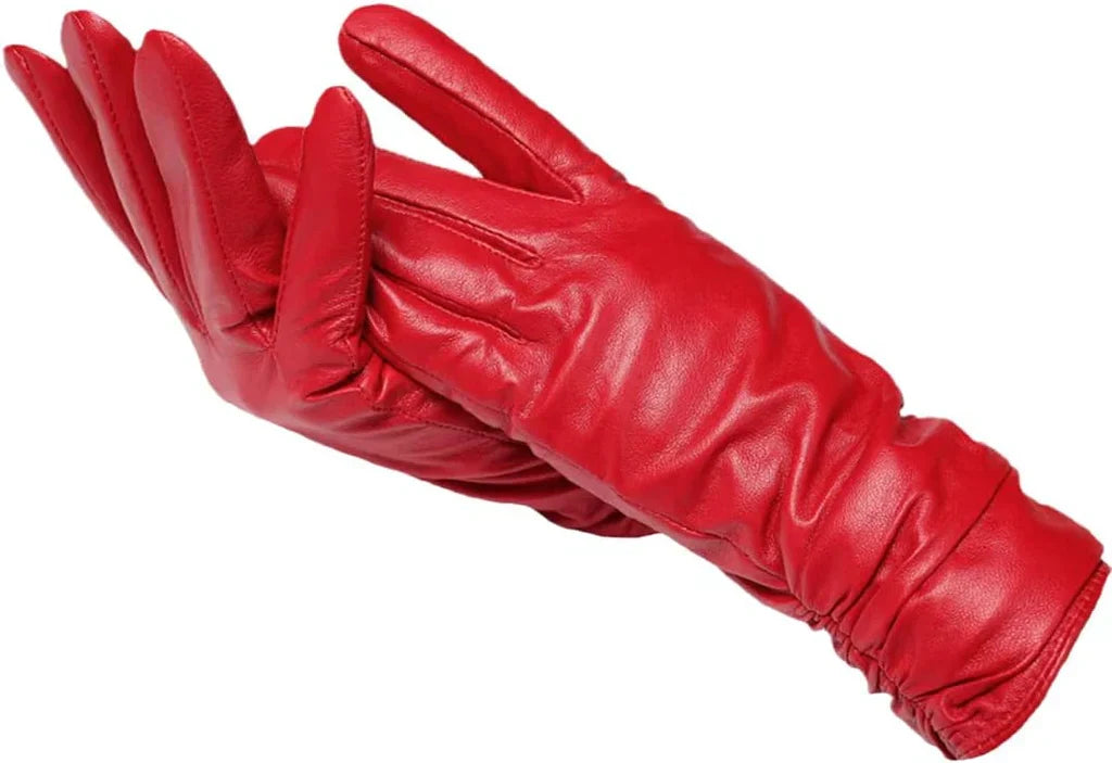 Women's Genuine Leather Gloves with Wool Lining – Cold-Weather Hand Protection for Winter – Touchscreen Compatible Sheepskin Driving Gloves | Thomler