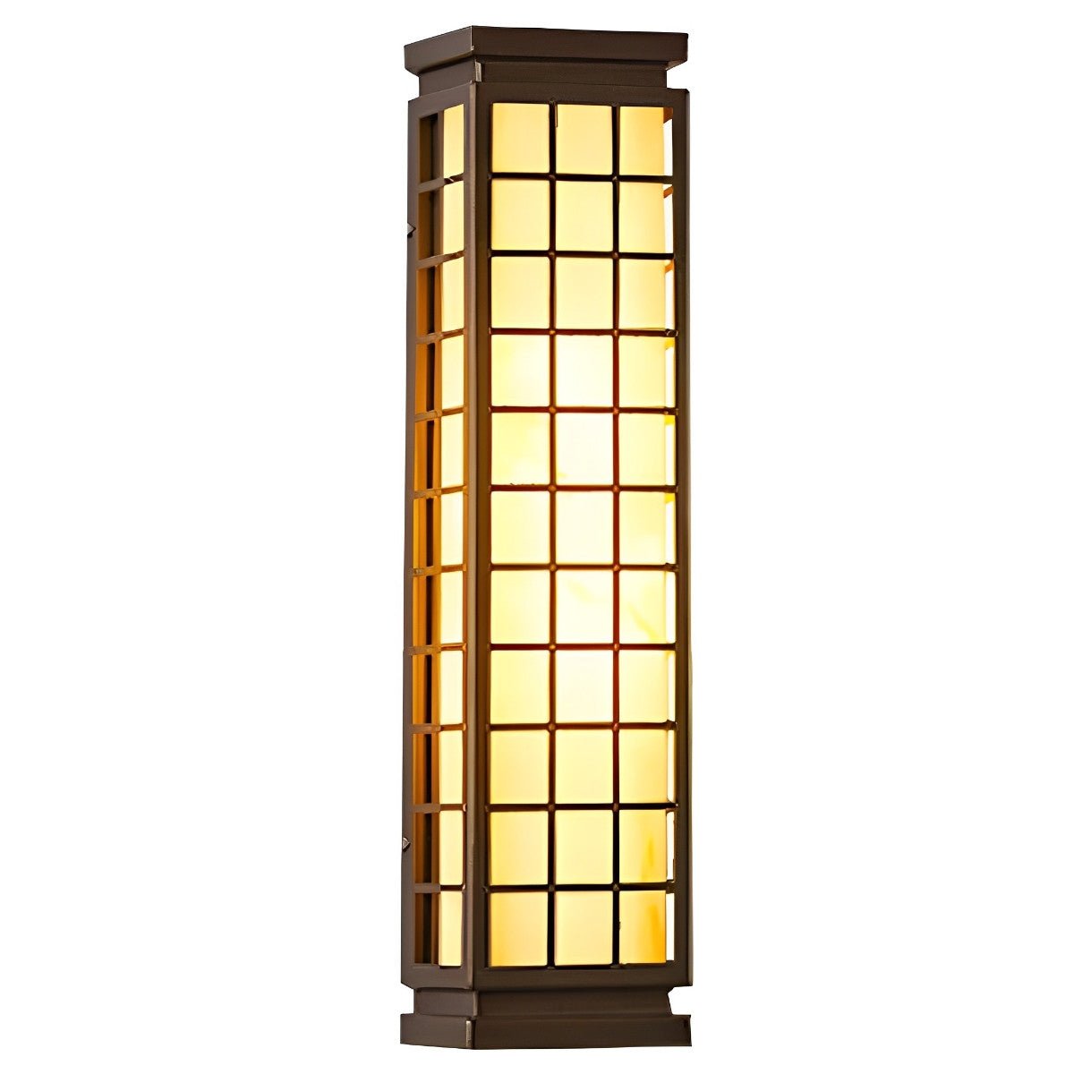 Outdoor Wall Lamp Stainless Steel 46.0 cm Waterproof Bronze Garden Driveway Japanese Grid Light | Thomler