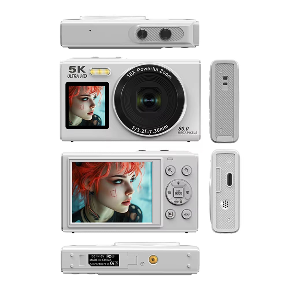 Dual-Screen Vlogging Camera with UHD Video Recording & Autofocus | 13MP Sensor & 18x Zoom | Wireless Connectivity for Content Creators & | Thomler