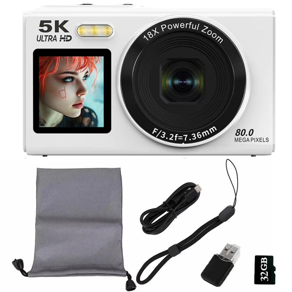 Dual-Screen Vlogging Camera with UHD Video Recording & Autofocus | 13MP Sensor & 18x Zoom | Wireless Connectivity for Content Creators & | Thomler