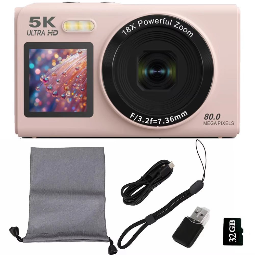Dual-Screen Vlogging Camera with UHD Video Recording & Autofocus | 13MP Sensor & 18x Zoom | Wireless Connectivity for Content Creators & | Thomler