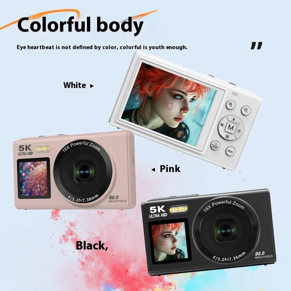 Dual-Screen Vlogging Camera with UHD Video Recording & Autofocus | 13MP Sensor & 18x Zoom | Wireless Connectivity for Content Creators & | Thomler