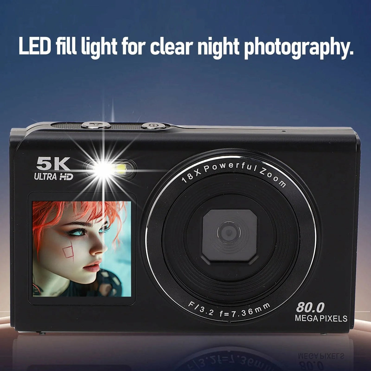Dual-Screen Vlogging Camera with UHD Video Recording & Autofocus | 13MP Sensor & 18x Zoom | Wireless Connectivity for Content Creators & | Thomler