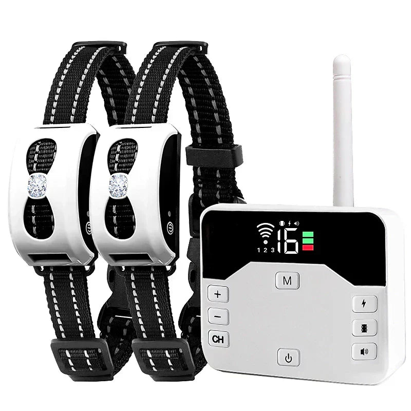 Wireless Dog Fence & Training Collar 2-in-1 System - Rechargeable Pet Containment with Adjustable Boundary up to 984 Feet - Waterproof | Thomler