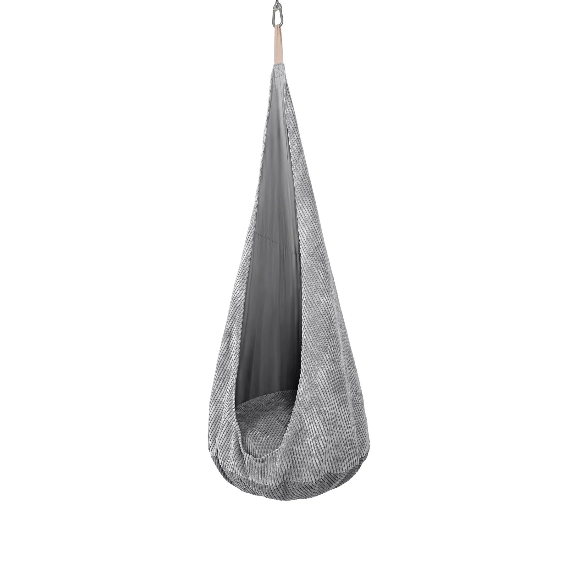 Sensory Swing Corduroy 61.8 in Pink Indoor Reading Nook Hanging Chair Kids Cocoon Seat Playroom Relaxation | Thomler