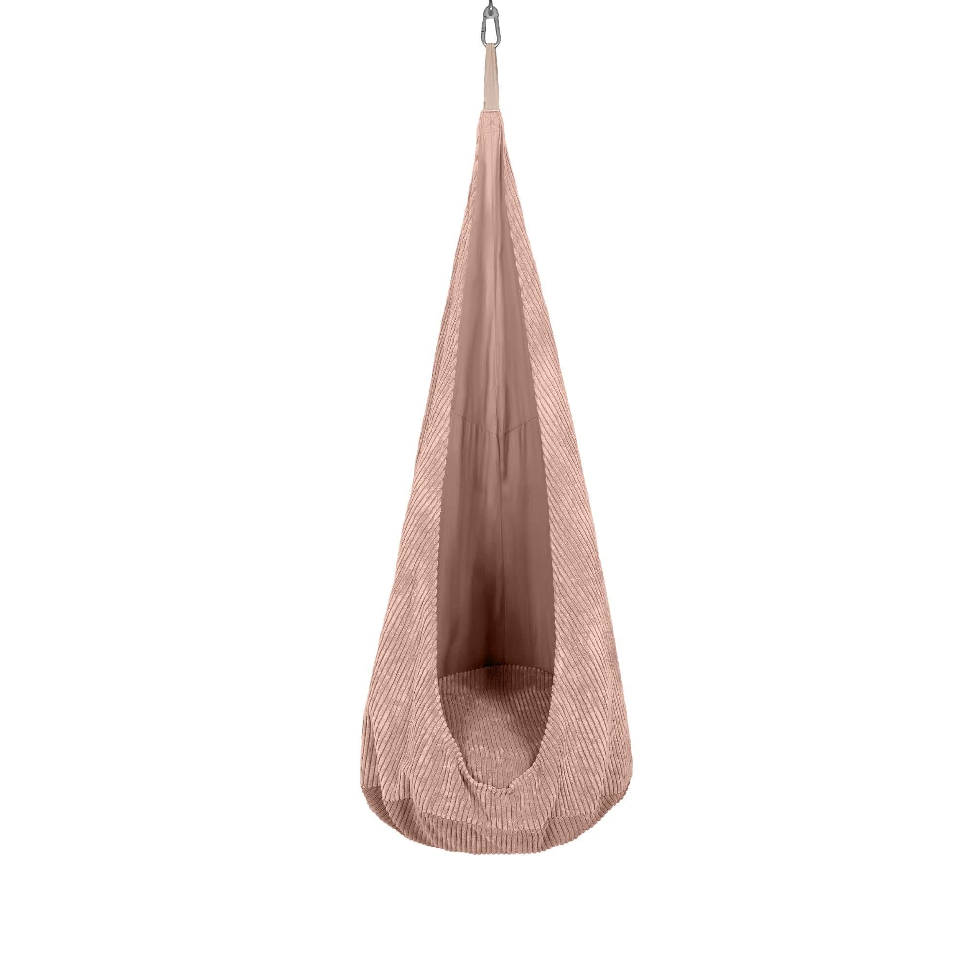 Sensory Swing Corduroy 61.8 in Pink Indoor Reading Nook Hanging Chair Kids Cocoon Seat Playroom Relaxation | Thomler
