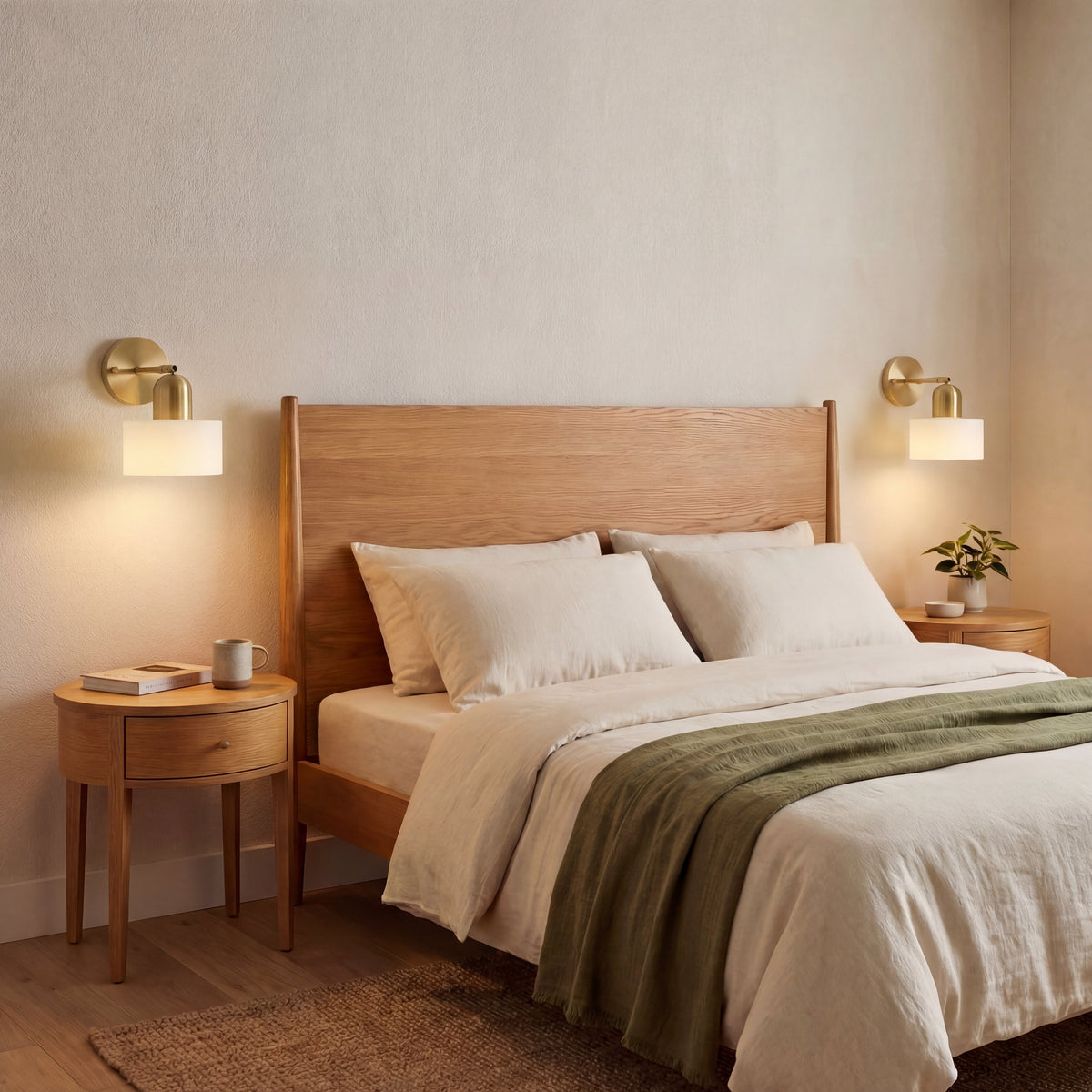 Modern Glass Wall Sconce Light Fixture for Bedroom Living Room Hallway – E26 Base Minimalist Accent Lighting | Thomler