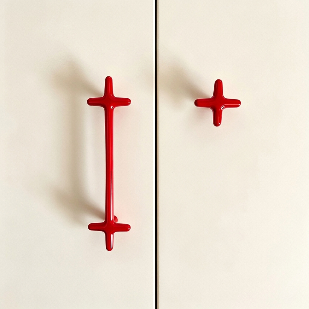 Rounded Cross-Shaped Cabinet Pull & Knob Set – Modern Colorful Drawer Hardware for Kitchen Cupboards, Dresser Handles, Furniture Knobs & | Thomler