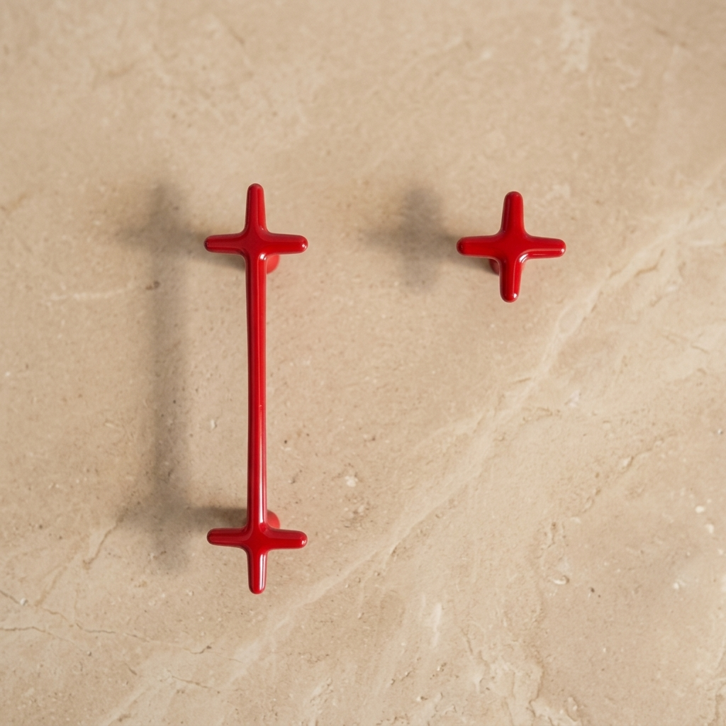 Rounded Cross-Shaped Cabinet Pull & Knob Set – Modern Colorful Drawer Hardware for Kitchen Cupboards, Dresser Handles, Furniture Knobs & | Thomler