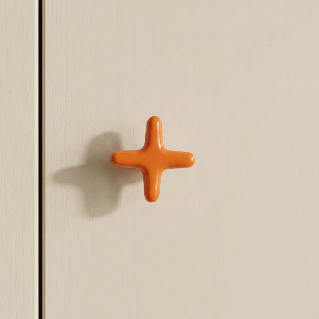Rounded Cross-Shaped Cabinet Pull & Knob Set – Modern Colorful Drawer Hardware for Kitchen Cupboards, Dresser Handles, Furniture Knobs & | Thomler