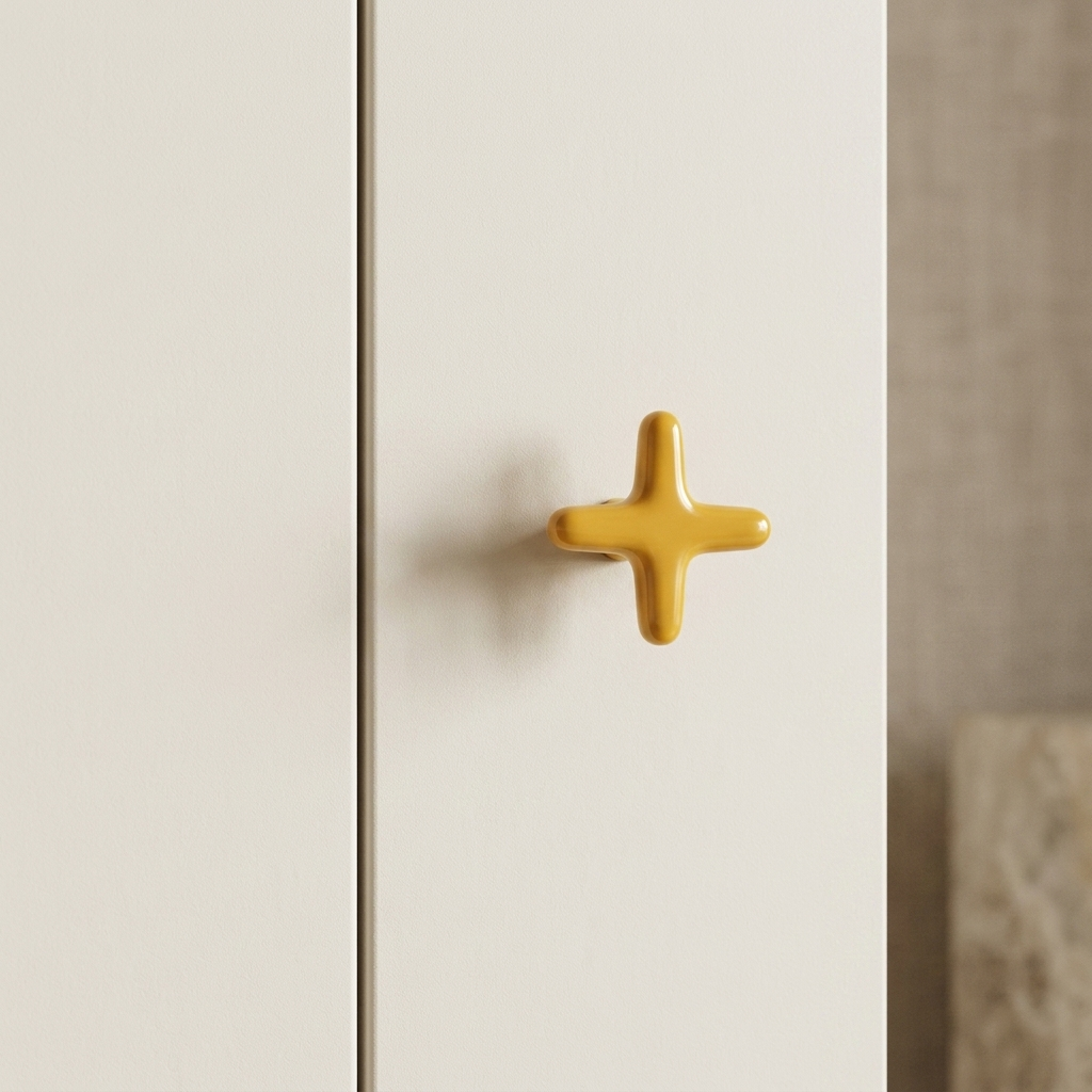 Rounded Cross-Shaped Cabinet Pull & Knob Set – Modern Colorful Drawer Hardware for Kitchen Cupboards, Dresser Handles, Furniture Knobs & | Thomler
