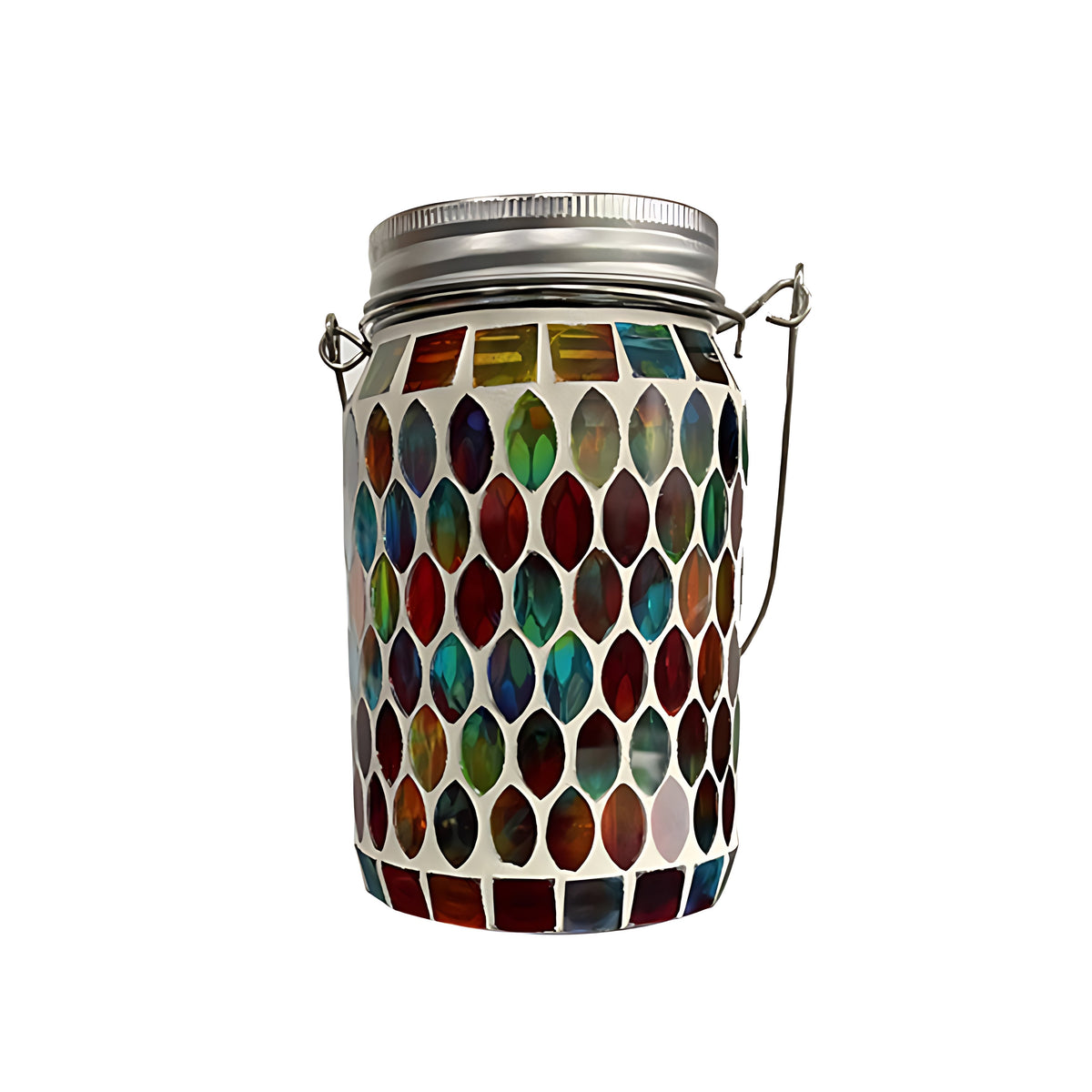 Solar Stained Glass Outdoor Lantern — Handcrafted Mosaic Garden Light with Auto Dusk-to-Dawn | Thomler
