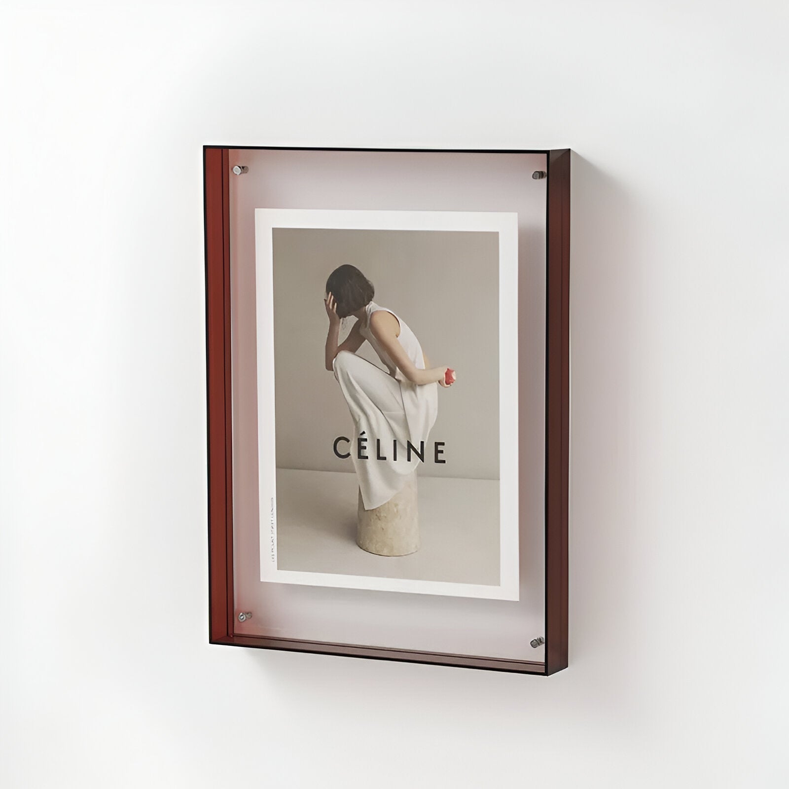 Photo Frame Acrylic Transparent Blue Border Wall Display Modern Poster Artwork Decoration Minimalist Interior Hanging Frame | Thomler