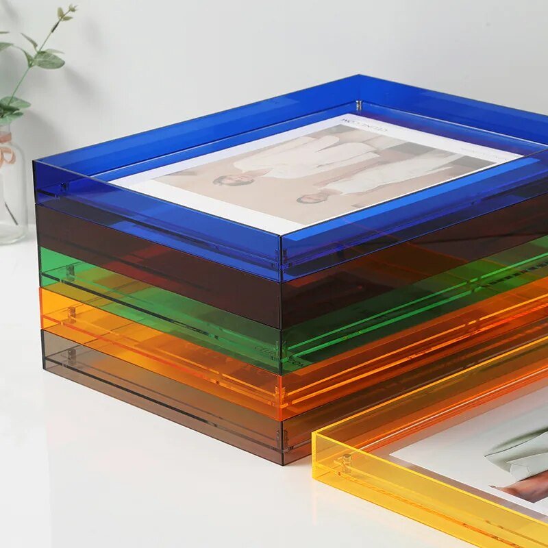 Translucent Acrylic Picture Frame with Vibrant Color Tint for Desktop & Wall Display | Modern Photo Holder for 4x6 5x7 6x8 8x10 Prints | Thomler