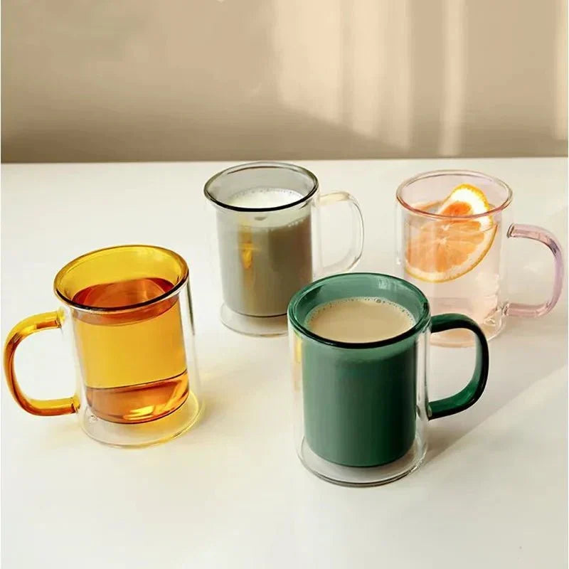 Glass Coffee Cup with Thermal Insulation & Comfortable Handle | Thomler
