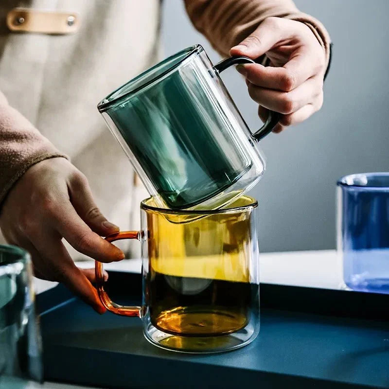 Glass Coffee Cup with Thermal Insulation & Comfortable Handle | Thomler