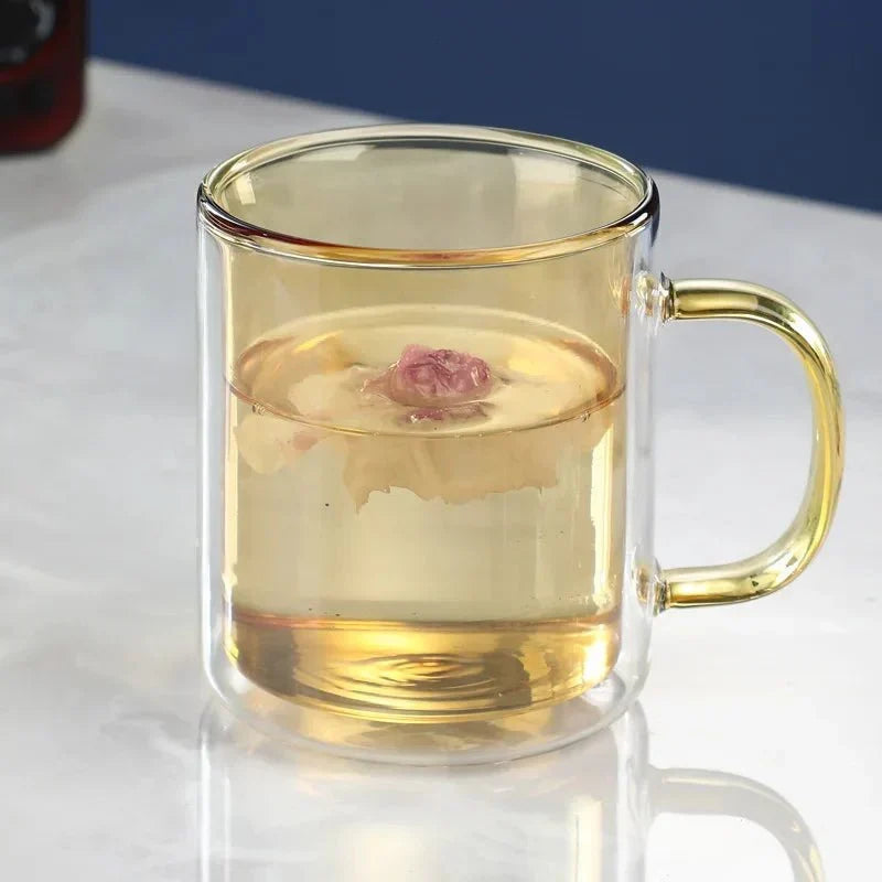Glass Coffee Cup with Thermal Insulation & Comfortable Handle | Thomler