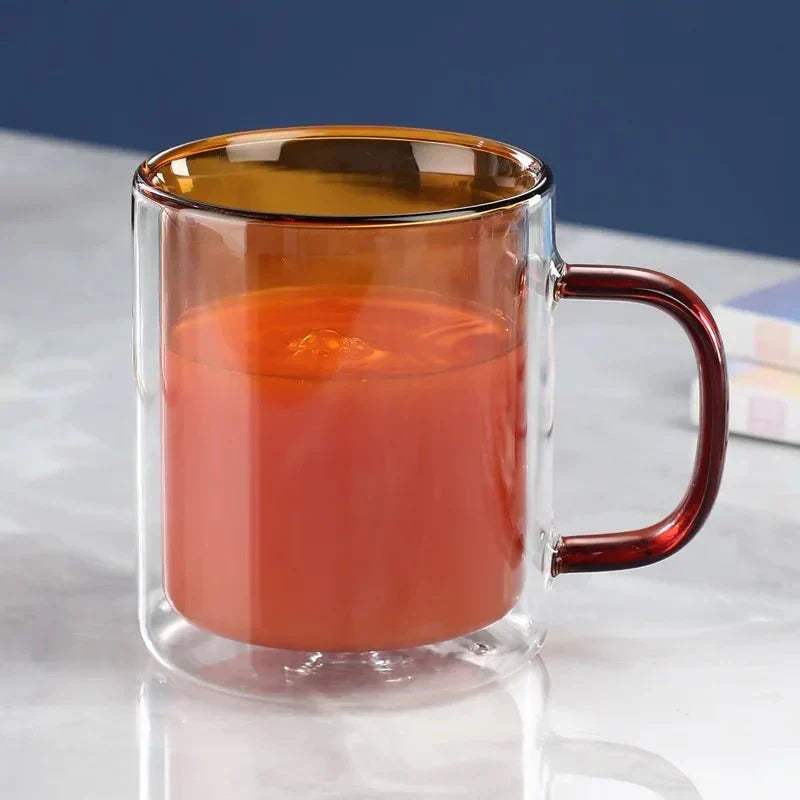 Glass Coffee Cup with Thermal Insulation & Comfortable Handle | Thomler