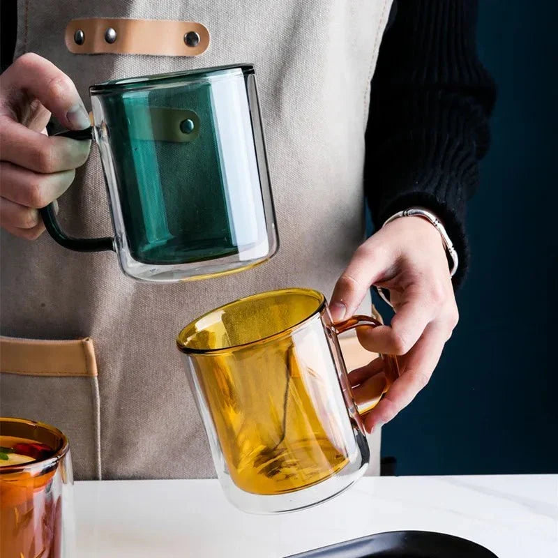 Glass Coffee Cup with Thermal Insulation & Comfortable Handle | Thomler