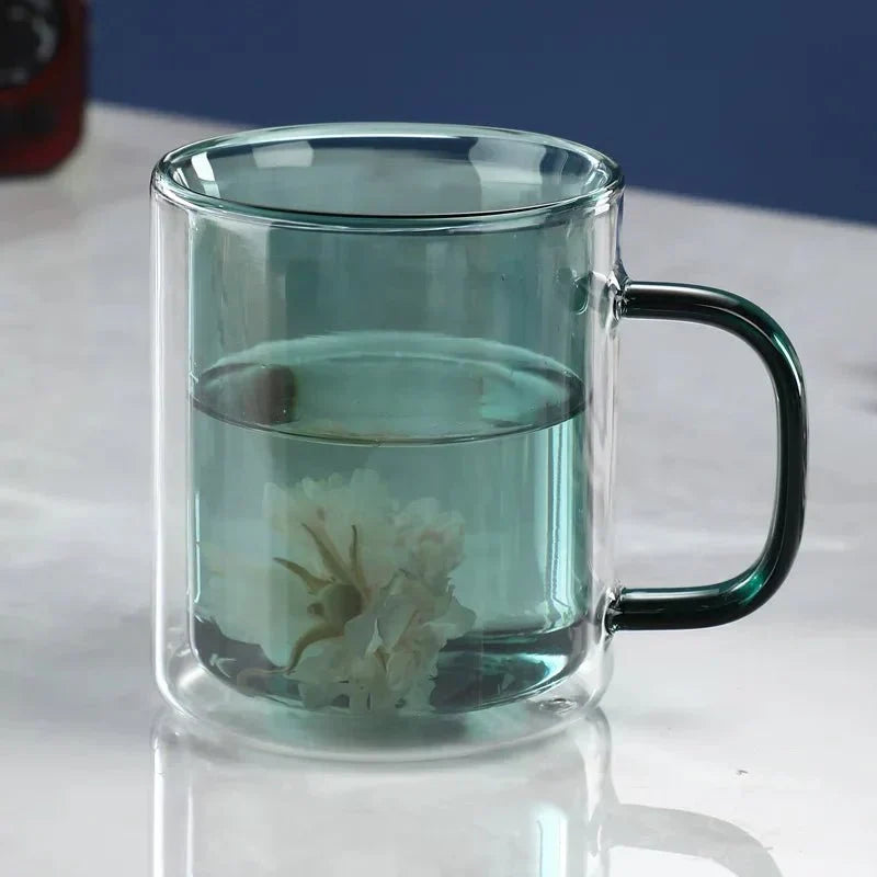 Glass Coffee Cup with Thermal Insulation & Comfortable Handle | Thomler