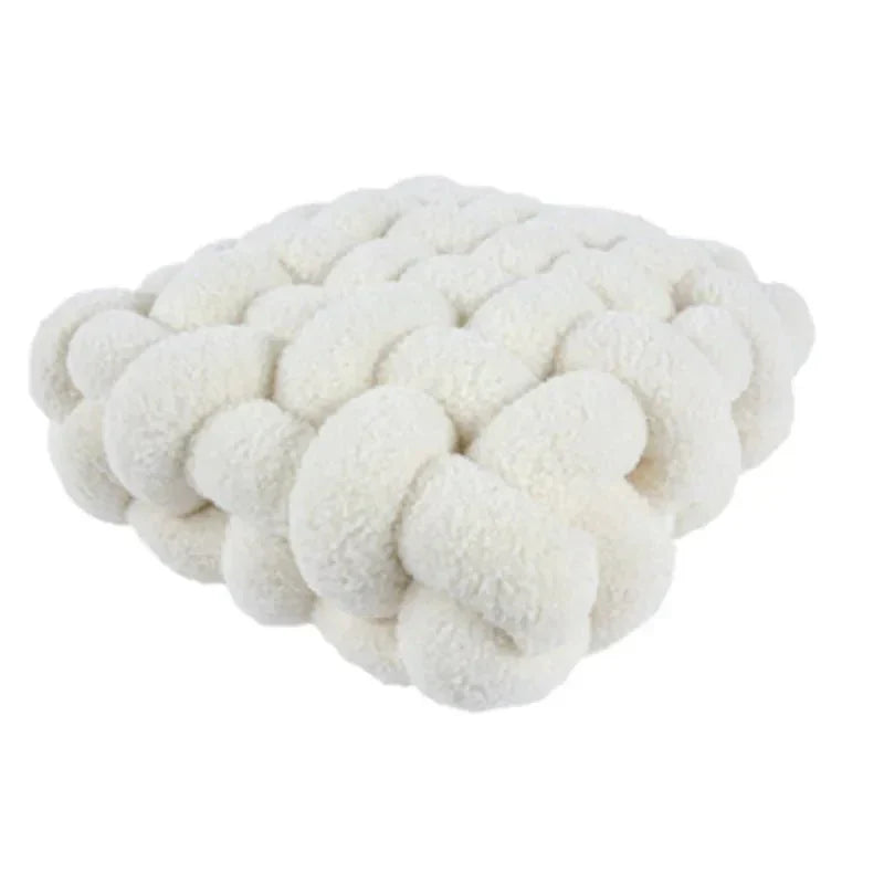 Twisted Plush Throw Pillow with Cotton Fill – Soft Sculptural Accent for Couch, Bed & Kids Room | Thomler