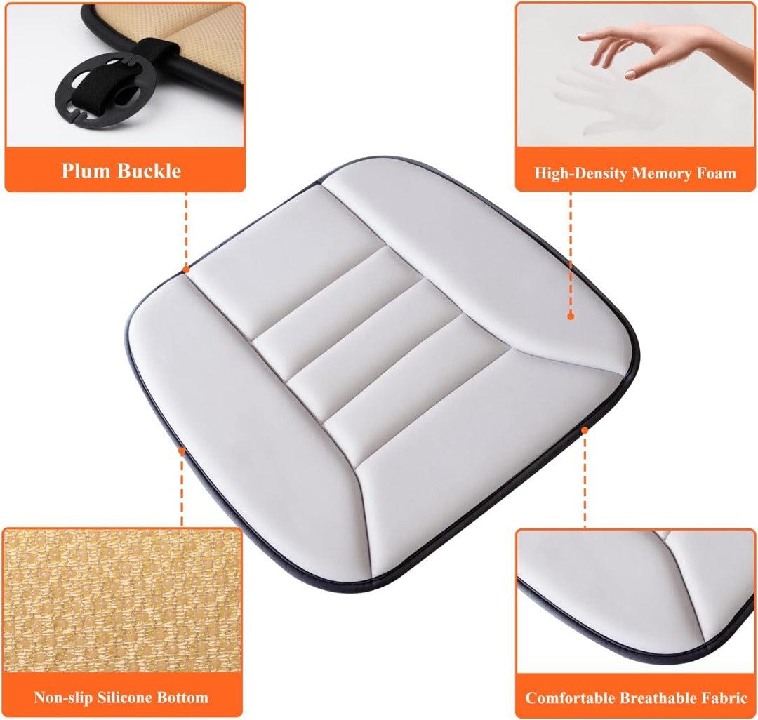 Gel-Infused Memory Foam Seat Cushion for Car Driver Support Relief Black Gray | Thomler