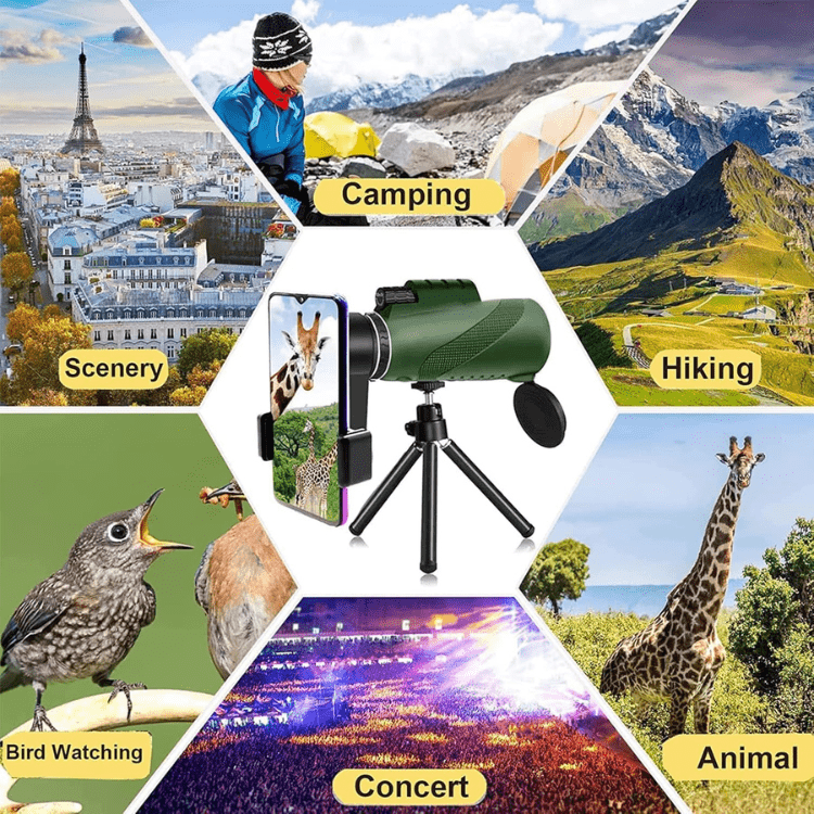 Handheld Telescope Monocular with HD Optics for Wildlife Viewing, Outdoor Events, Nature Watching | Pocket-Size Spotting Scope for Travel & | Thomler